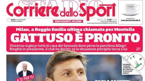 Prima pagina CdS - Zanetti: "L'Inter è tornata"