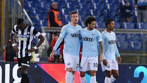 La Lazio batte l'Udinese nel recupero della 12esima giornata e consolida il terzo posto in classifica