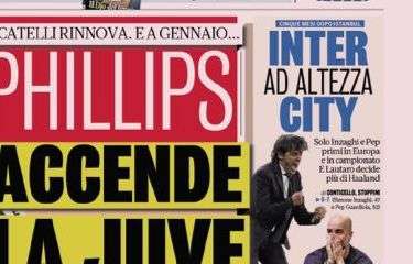 Prima GdS - Inter ad altezza City. Solo Inzaghi e Pep primi in Europa e in campionato