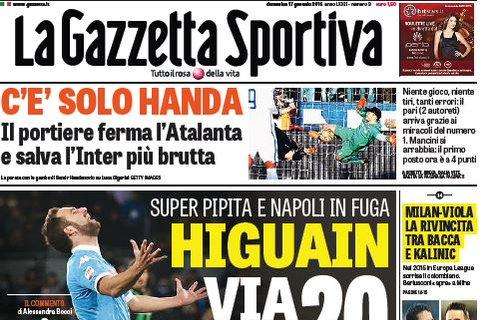 Prime pagine - C'è solo Handa: salva l'Inter più brutta. Il pari grazie ai miracoli del numero 1, ira di Mancini