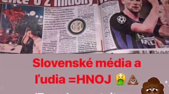 La stampa slovacca dice che andrà via dall'Inter e Skriniar sbotta: "Scrivete e non ne sapete nulla, siete delle m..."