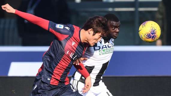 Palacio risponde ad Okaka in pieno recupero: 1-1 tra Bologna e Udinese 