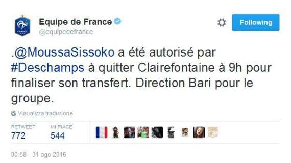 Sissoko lascia la Nazionale per completare il trasferimento. La destinazione non è ancora chiara