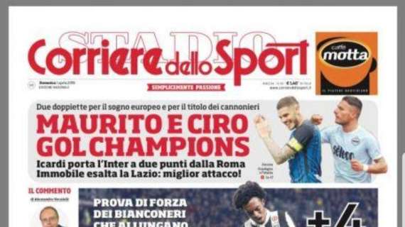 Prima pagina CdS - Icardi e Immobile, gol Champions