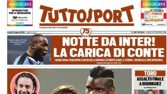 Prima pagina TS - Notte da Inter! La carica di Conte