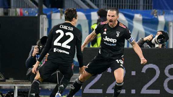 Doppio Bonucci dal dischetto, la Juve batte la Lazio e la aggancia al quinto posto