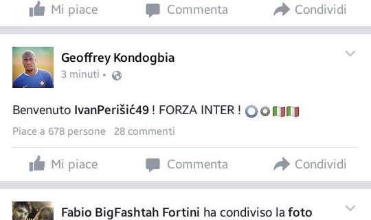 Kondogbia accoglie Perisic all'Inter: "Benvenuto"
