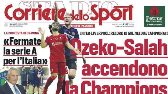 Prima CdS - Dzeko-Salah accendono la Champions: sfida tra gli attacchi più forti, Inzaghi ci crede