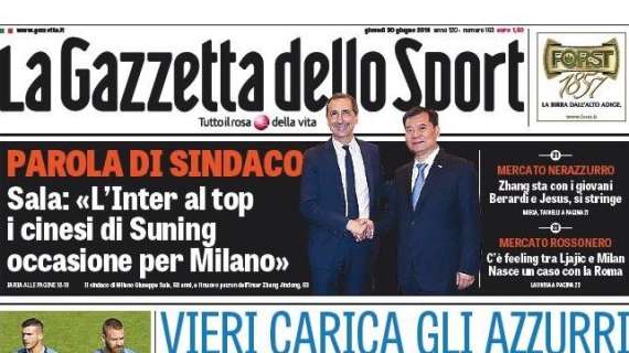 Prime pagine - Zhang punta sui giovani: Berardi e Jesus. Ed è derby con la Juve. Sala: "Inter al top"