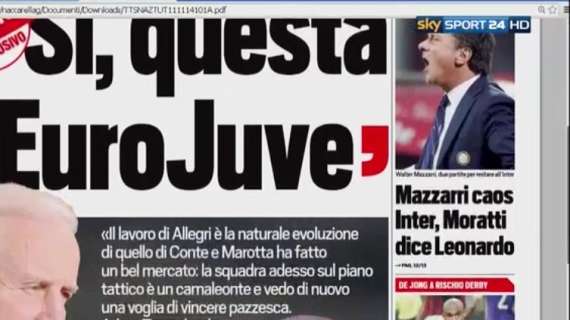 Prime pagine - Tutti i tormenti di Thohir. Per Mazzarri derby decisivo. E Moratti propone Leonardo