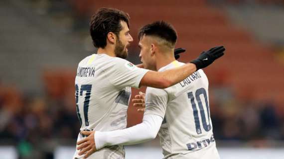 Inter-Benevento - L'Inter domina gli spazi, Perisic e Candreva spesso si accentrano