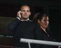 Sneijder e Yolanthe in tribuna