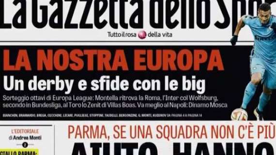 Prime pagine - La nostra Europa: derby e sfida alle big. Mercato: Mou in pressing per portare Icardi al Chelsea
