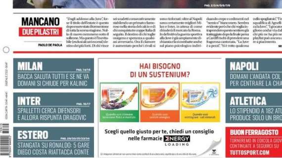 Prima pagina TS - Spalletti cerca difensori, rispunta Dragovic