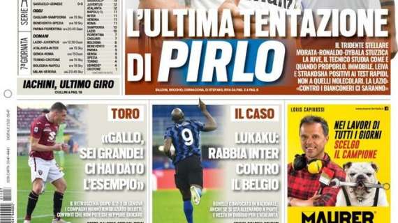 Prima pagina TS - Lukaku, rabbia Inter contro il Belgio