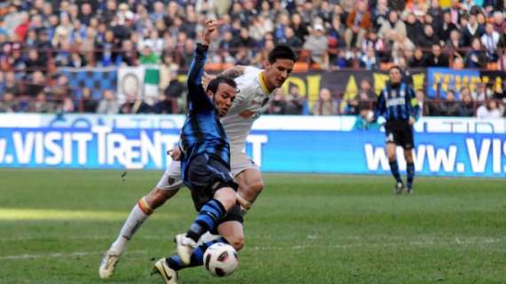Pazzini segna il gol partita in Inter-Lecce del 20 marzo 2011