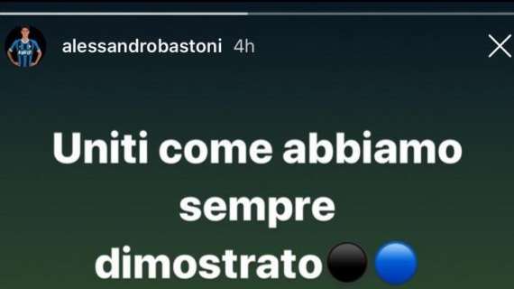 Bastoni incita compagni e tifosi: "Uniti come abbiamo sempre dimostrato"