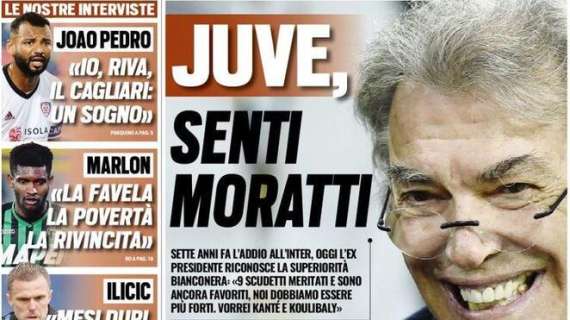 Prima TS - Juve, senti Moratti: oggi l'ex presidente dell'Inter riconosce la superiorità della Juve