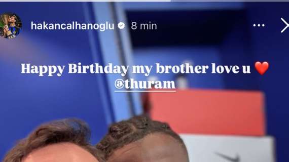 Allenamento e compleanno insieme, Calhanoglu celebra Thuram: "Happy birthday, I love you"
