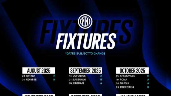 Serie A 2025-2026, svelato il calendario: l'Inter inizia la corsa col Torino. Finale da brividi con Lazio e Bologna