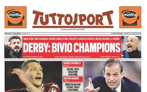 Prima pagina TS - Milan-Inter, bivio Champions