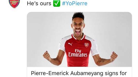 UFFICIALE - Arsenal colpo  Pierre-Emerick Aubameyang