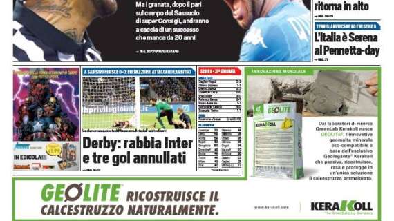 Prime Pagine - Brutto 0-0 nel derby, ma è rabbia Inter