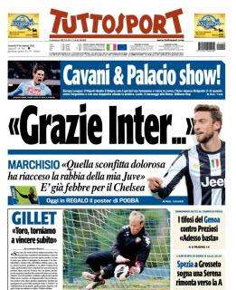 Marchisio ringrazia l'Inter. E Tuttosport apre così...