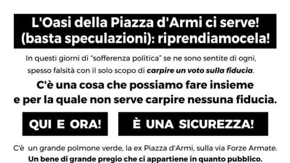 Piazza d'Armi, corteo contro la vendita