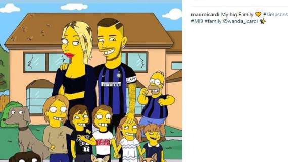 Wanda, i bambini e... Homer Simpson: Icardi presenta la sua big family