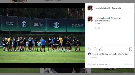 Lukaku non vede l'ora di iniziare la stagione: "Tutti insieme"