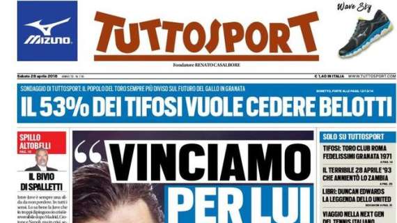 Prima pagina TS - La Juve vuole vincere per Buffon. Altobelli: "Il bivio di Spalletti"