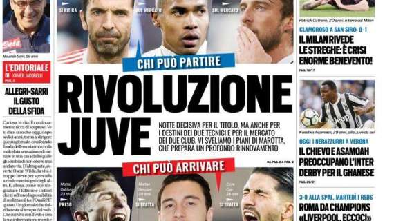 Prima pagina TS - Il Chievo e Asamoah preoccupano l'Inter