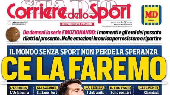 Prima CdS - Ce la faremo. Il mondo senza sport non perde la speranza