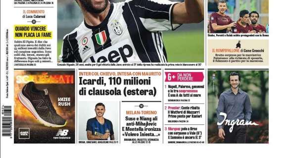 Prima pagina GdS - Icardi, clausola da 110 milioni