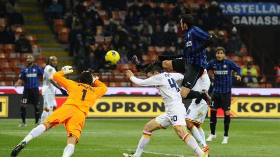 Pazzini mette a segno il gol del pareggio in Inter-Lecce dello scorso 21 dicembre