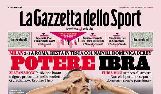 Prima pagina GdS - Tucu Tucu ballo Inter. Correa la nuova arma