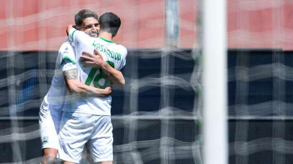 Raspadori e Berardi trascinano il Sassuolo: è 2-1 contro il Genoa