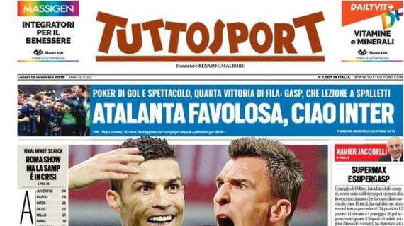 Prima pagina TS - Atalanta favolosa, ciao Inter