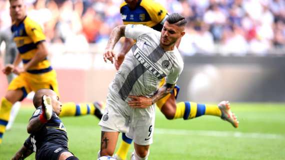 Inter-Parma - La manovra dell'Inter si ferma ai sedici metri
