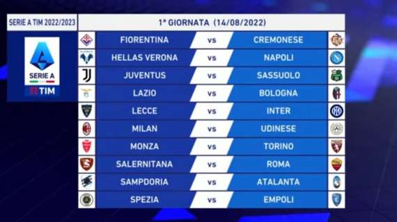 Serie A 2022-2023, il calendario: Inter, partenza a strappi e finale durissimo. Debutto a Lecce, ultima col Torino