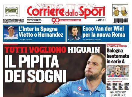 Prime pagine - Inter in Spagna: Vietto o Hernandez. Il Milan ci prova per Kondogbia e Mancini gli telefona