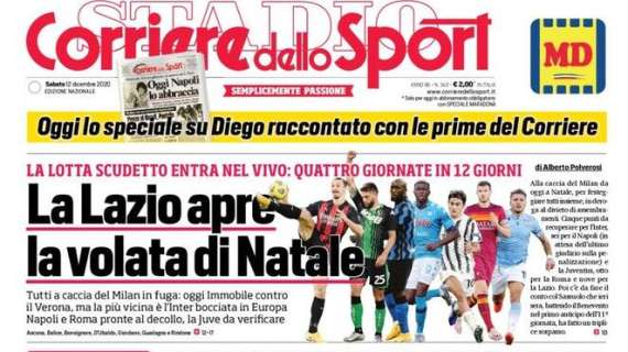 Prima pagina CdS - La Lazio apre la volata di Natale. Inter la più vicina al Milan