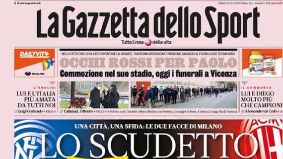 Prima pagina GdS - Lo Scudetto sottosopra. Conte, niente alibi: deve vincere il campionato