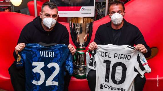 Vieri e Del Piero portano la Supercoppa a Milano col Frecciarossa