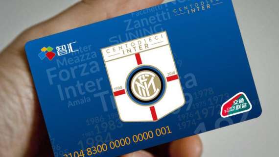 Nanchino, l'Inter lancia una city card speciale per gli abbonati del club in Cina