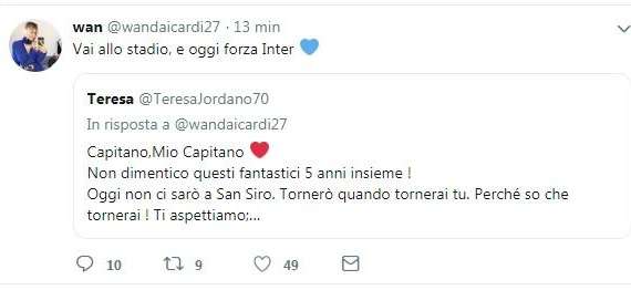 Wanda, risposte a tinte nerazzurre: "Oggi forza Inter"