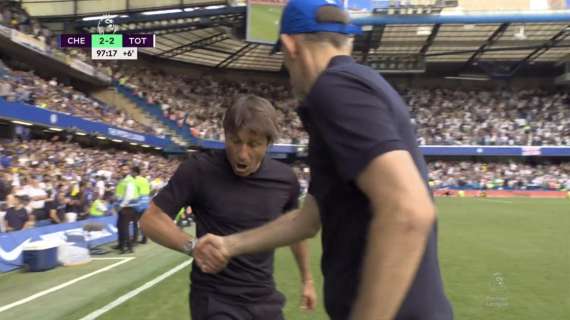 Chelsea-Tottenham 2-2, Perisic assist per il gol di Kane. Rissa Tuchel-Conte, il video dello scontro a fine match 
