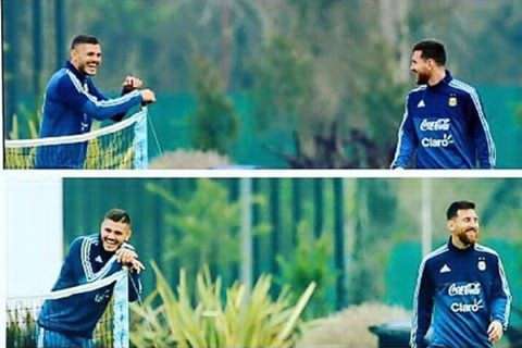 FOTO - Icardi-Messi, calcio-tennis tra sorrisi e serenità