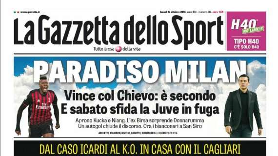 Prima pagina GdS - Inferno Inter. Il club vuole degradare Icardi. De Boer sotto accusa